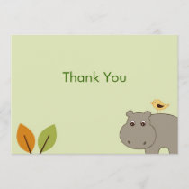 Cute Little Hippo Flat Thank You Note Cards