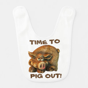 Cute little Hog Time To Pig Out Bib