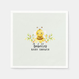 Cute Little Honeybee Baby Shower Custom Napkins