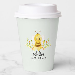 Cute Little Honeybee Baby Shower Custom Paper Cups