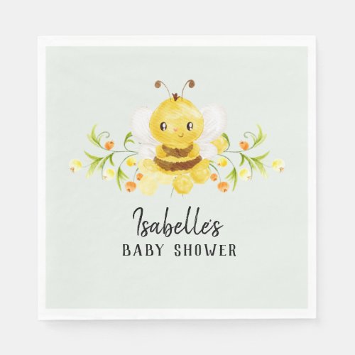 Cute Little Honeybee Baby Shower Napkins