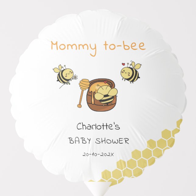Cute Little Honeybee With Sweet Honey Baby Shower Balloon (Front)