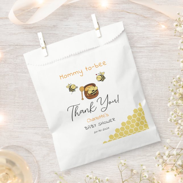 Cute Little Honeybee With Sweet Honey Baby Shower Favor Bag (Clipped)