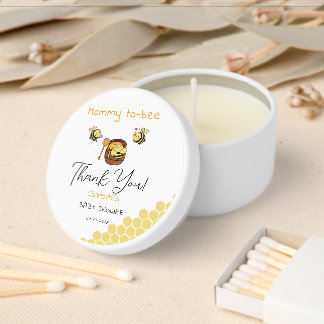 Cute Little Honeybee With Sweet Honey Baby Shower Mini Candle Favors