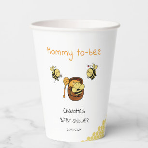 Cute Little Honeybee With Sweet Honey Baby Shower Paper Cups