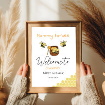 Cute Little Honeybee With Sweet Honey Baby Welcome