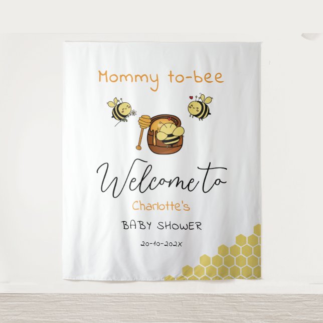 Cute Little Honeybee With Sweet Honey Backdrop (Front)