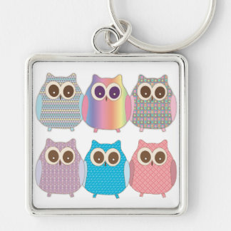 Cute Little Hoot Owls Assorted Colors Keychain