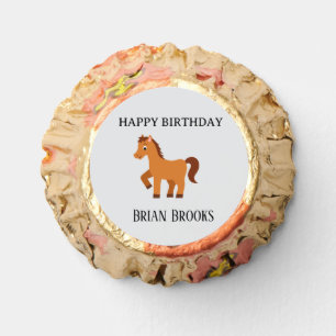 Cute little horse custom name birthday reese's peanut butter cups