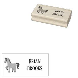 Cute little horse custom name rubber stamp