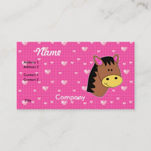 Customizable Cute Little Horse Face Business Card Templates