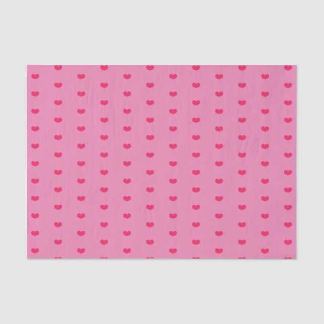 Cute Little Hot Pink Hearts - Valentine's Day Tissue Paper (Front)