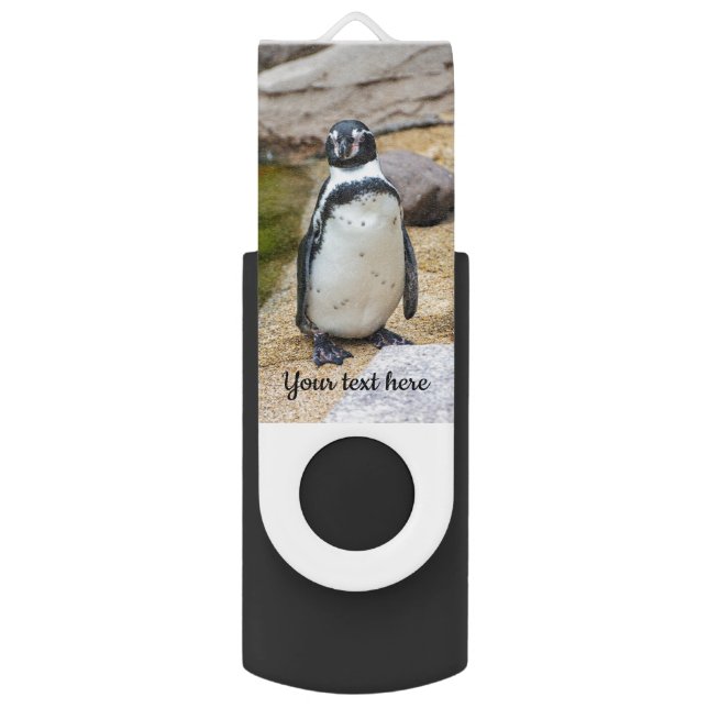Cute Little Humboldt Penguin Flash Drive (Back (Vertical))