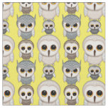 Cute Little Illustrated Owls Pattern Fabric