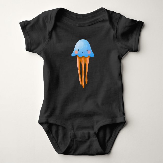 Cute Little Jellyfish Baby Bodysuit (Front)