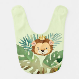 Cute Little Jungle Lion Birthday Baby Bib