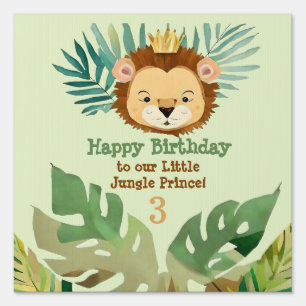 Cute Little Jungle Lion Birthday Sign