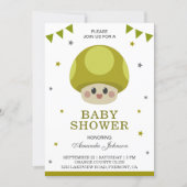 Cute Little Kawaii Mushroom Baby Shower Invitation (Front)