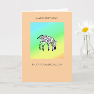  Cute Little Kenyan Zebra Birthday Card