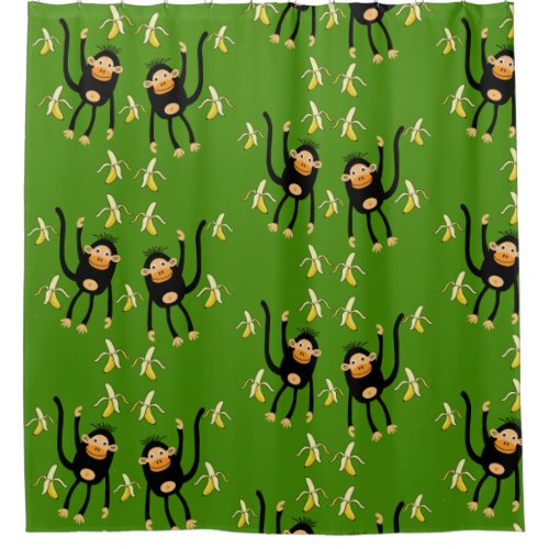 Cute Little Kid Monkey Shower Curtain