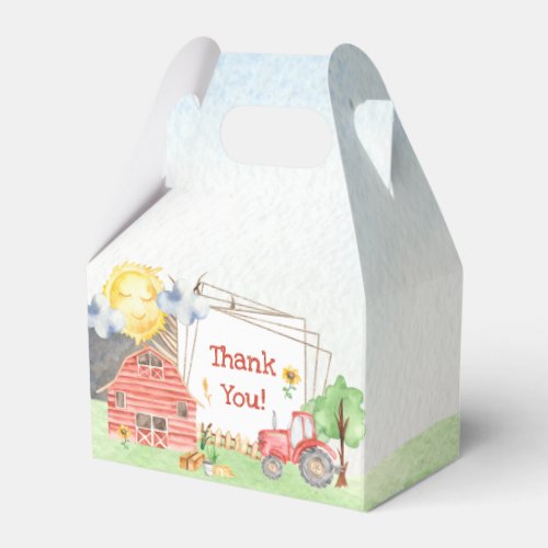 Cute Little Kids Farm Birthday Party Thank You Favor Boxes