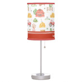Cute Little Kids Farmer Pattern with First Name Table Lamp (Left)