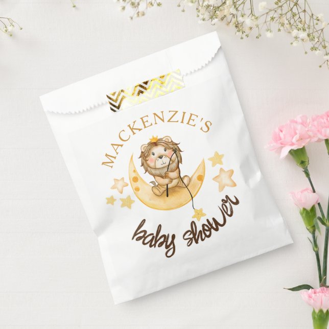 Cute Little King Safari Lion Moon Baby Shower Boy Favor Bag (Sealed)