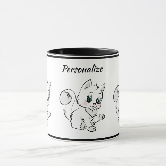 Cute Little Kitten Baby Cat Coffee Mug (Center)