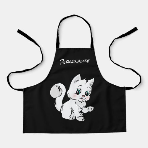 Cute Little Kitten Cat Lover Kids Personalized Apron