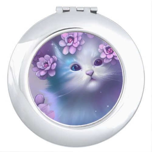 Cute  little kitten compact mirror