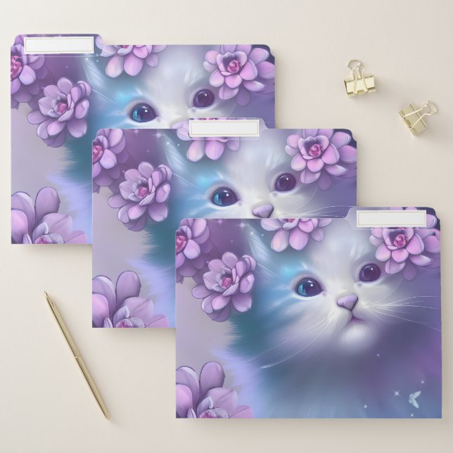 Cute  little kitten file folder (Set)