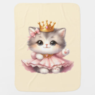 Cute little Kitten Princess Baby Blanket