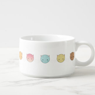 Cute Little Kitty Faces Illustrated Art Bowl