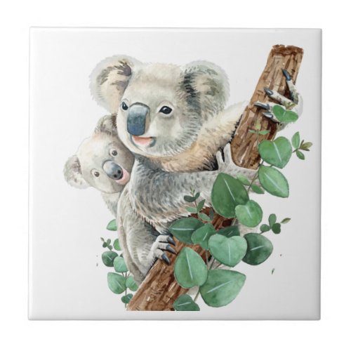 Cute Little Koala Bear Australian Animal Art    Ceramic Tile