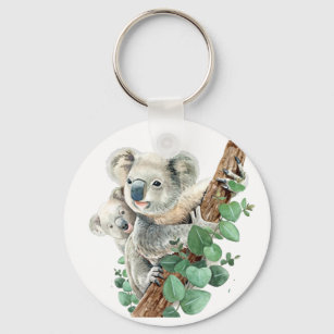 Cute Little Koala Bear Australian Animal Art  Keychain