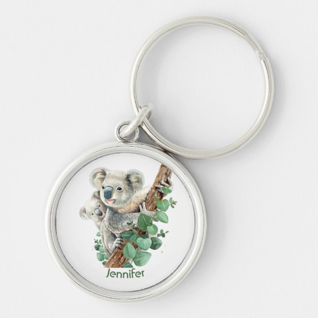 Cute Little Koala Bear Australian Animal Art   Keychain (Front)
