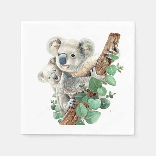 Cute Little Koala Bear Australian Animal Art  Napkins