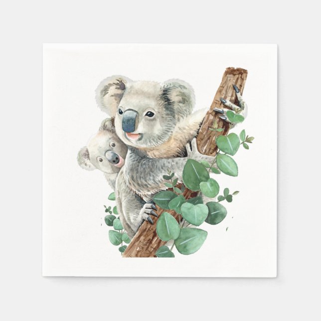 Cute Little Koala Bear Australian Animal Art  Napkins (Front)