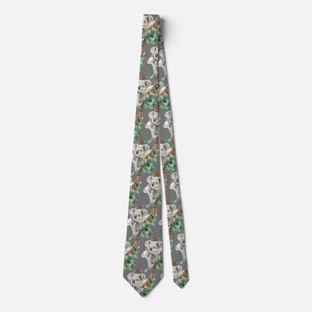Cute Little Koala Bear Australian Animal Art  Neck Tie (Front)