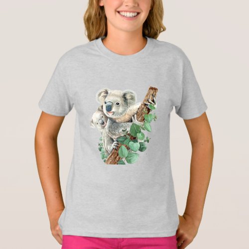 Cute Little Koala Bear Australian Animal Art T_Shi T_Shirt
