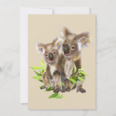 Cute Little Koala Bear Australian Animal Birthday Invitation (Back)