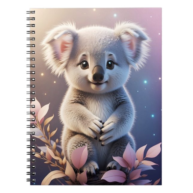 Cute Little Koala Fantasy Dreamy Gradient Notebook (Front)