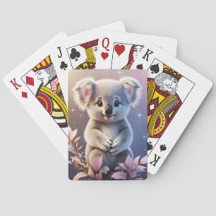 Cute Little Koala Fantasy Dreamy Gradient Poker Cards