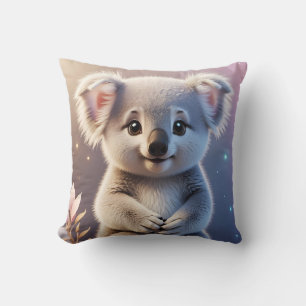 Cute Little Koala Fantasy Dreamy Gradient Throw Pillow