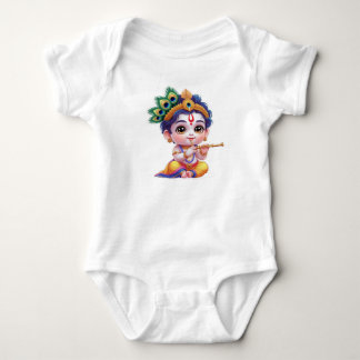 Cute Little Krishna Baby Art Outfit – Hindu God Bodysuit