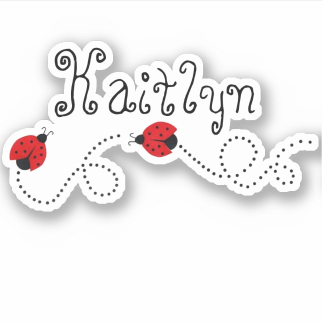 Cute Little Lady Bugs | Personalized Vinyl Sticker (Front)