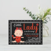 Cute Little Lady Ladybug Baby Shower Invitation (Standing Front)