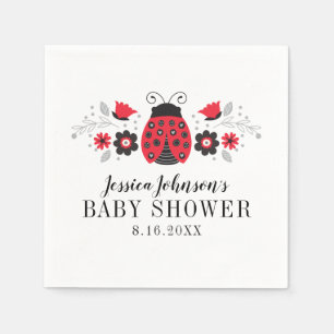 Cute Little Lady Ladybug Baby Shower Napkin