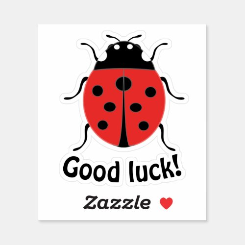 Cute little ladybug grants good luck and fortune sticker