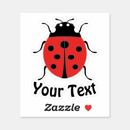 Cute little ladybug grants good luck and fortune sticker